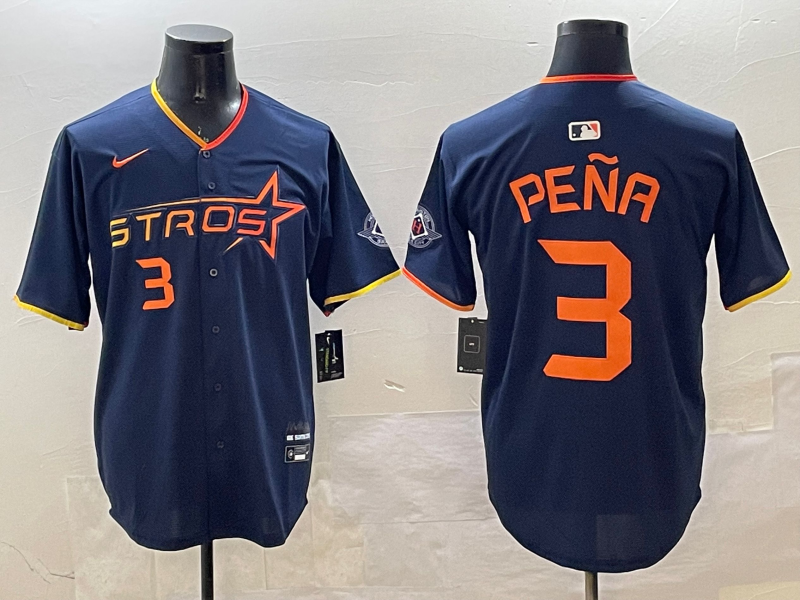 Men's Houston Astros Jeremy Pena #3 Navy 2025 City Connect Limited Jersey